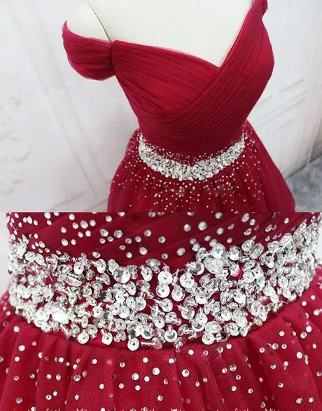 Dark Red Off Shoulder Knee Length Tulle Homecoming Dress, Wine Red Cute Party Dress