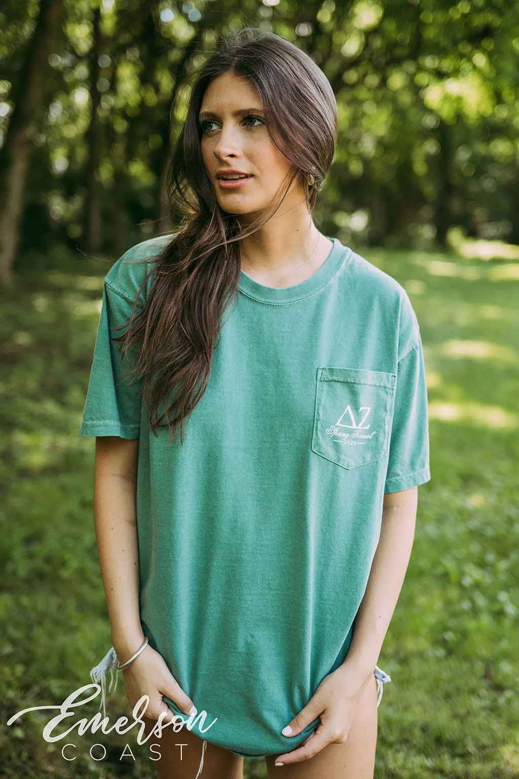 Delta Zeta Spring Formal Green Tee
