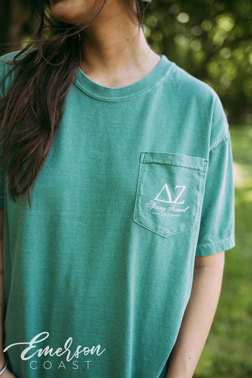 Delta Zeta Spring Formal Green Tee