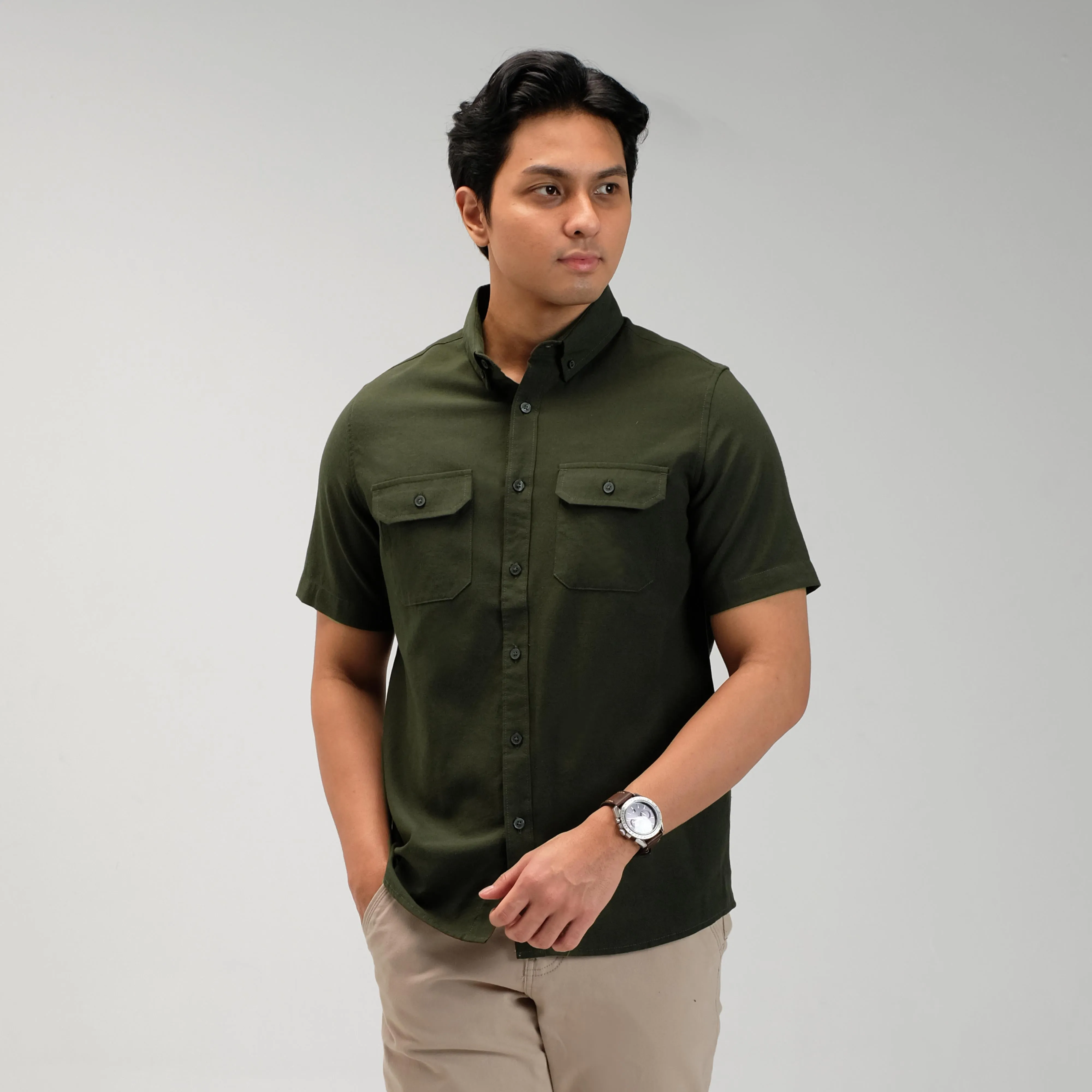 Denzel Workshirt Kemeja Kerja Lengan Pendek