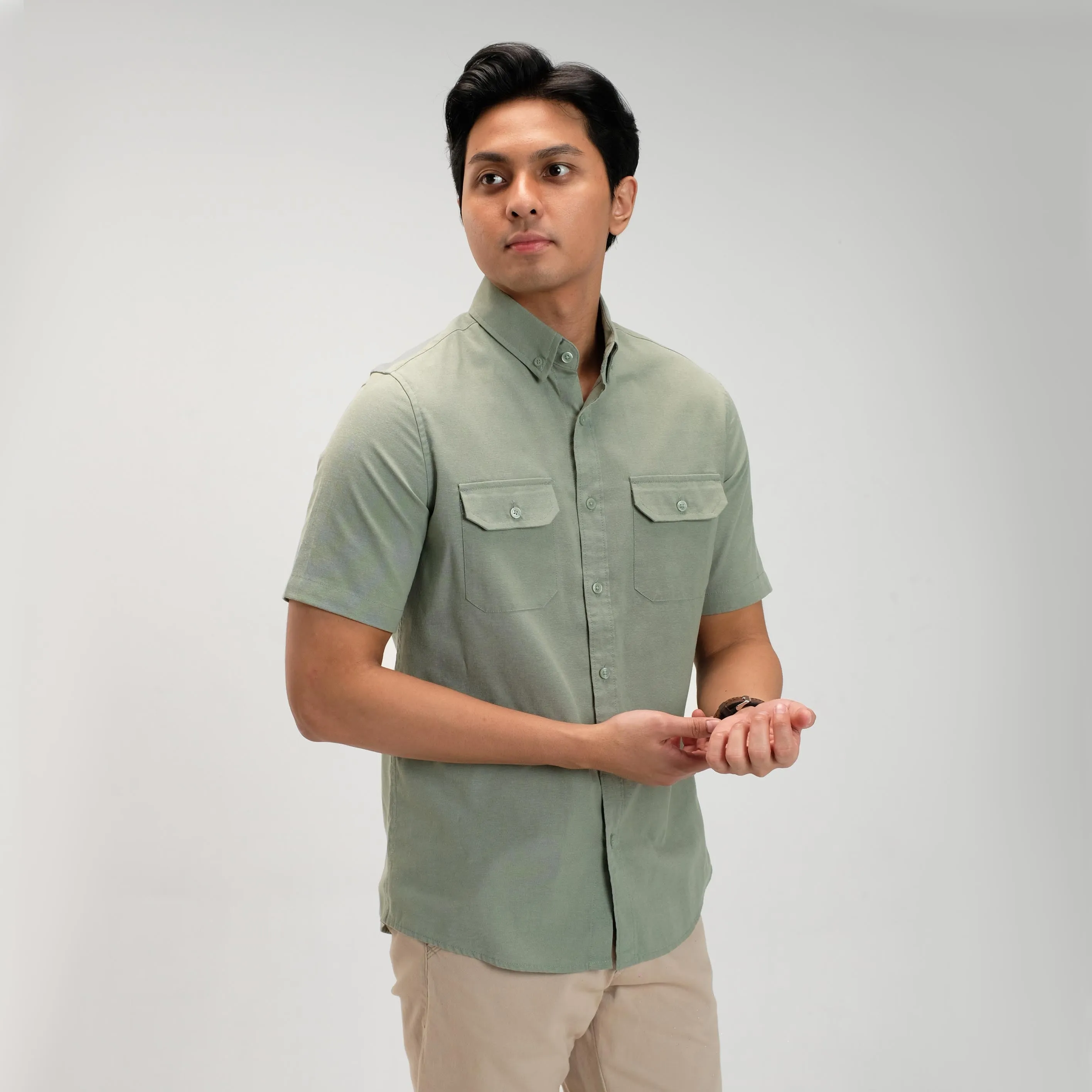 Denzel Workshirt Kemeja Kerja Lengan Pendek