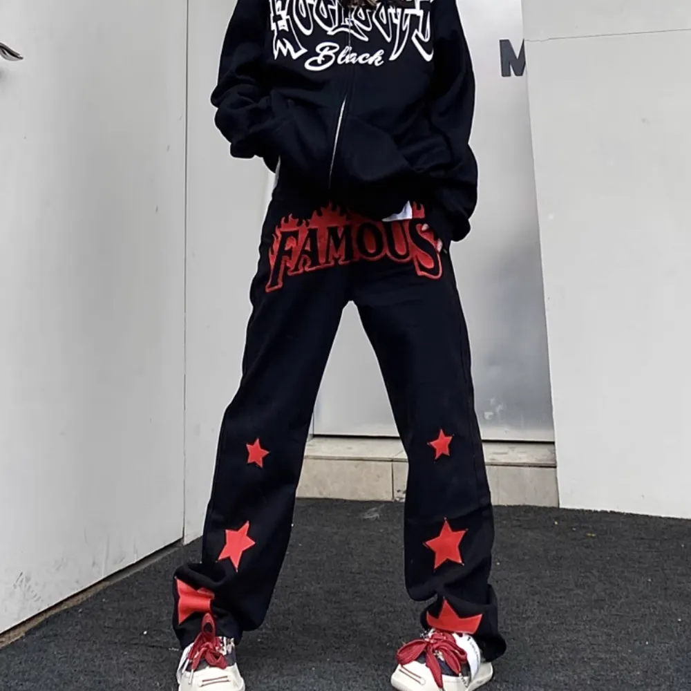 DF| Famous Star Leather Label Patch Jeans