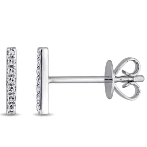 Diamond Bar Stud 14K Gold
