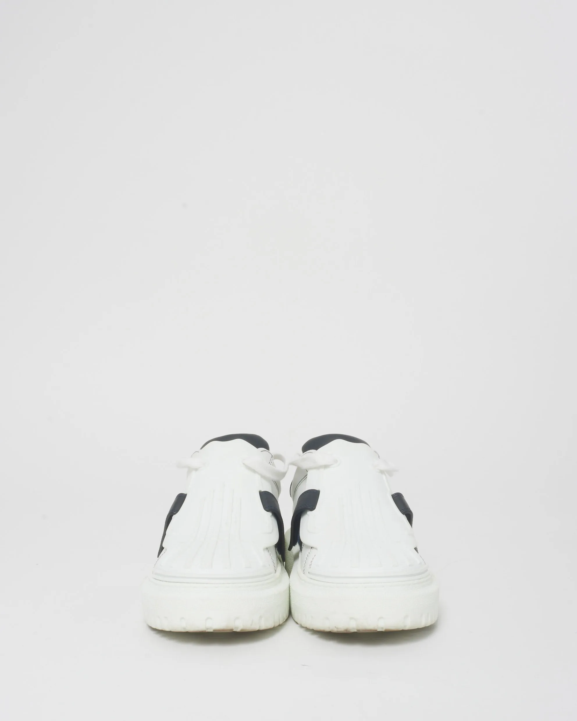 Dior White & Black Logo Leather Platform ID Sneakers - 37.5