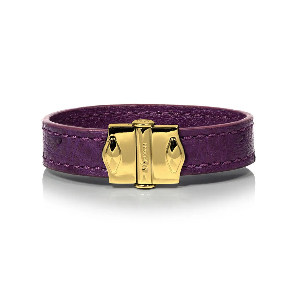 D'Monti Bordeaux Purple - France Luxe Genuine Ostrich Leather Womens Bracelet