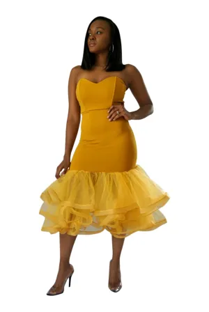 Dolled Up Dress (Mustard)