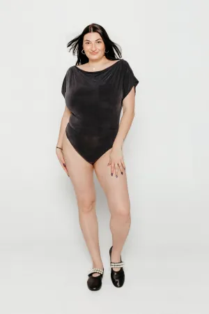 Drape Bodysuit Slate Black