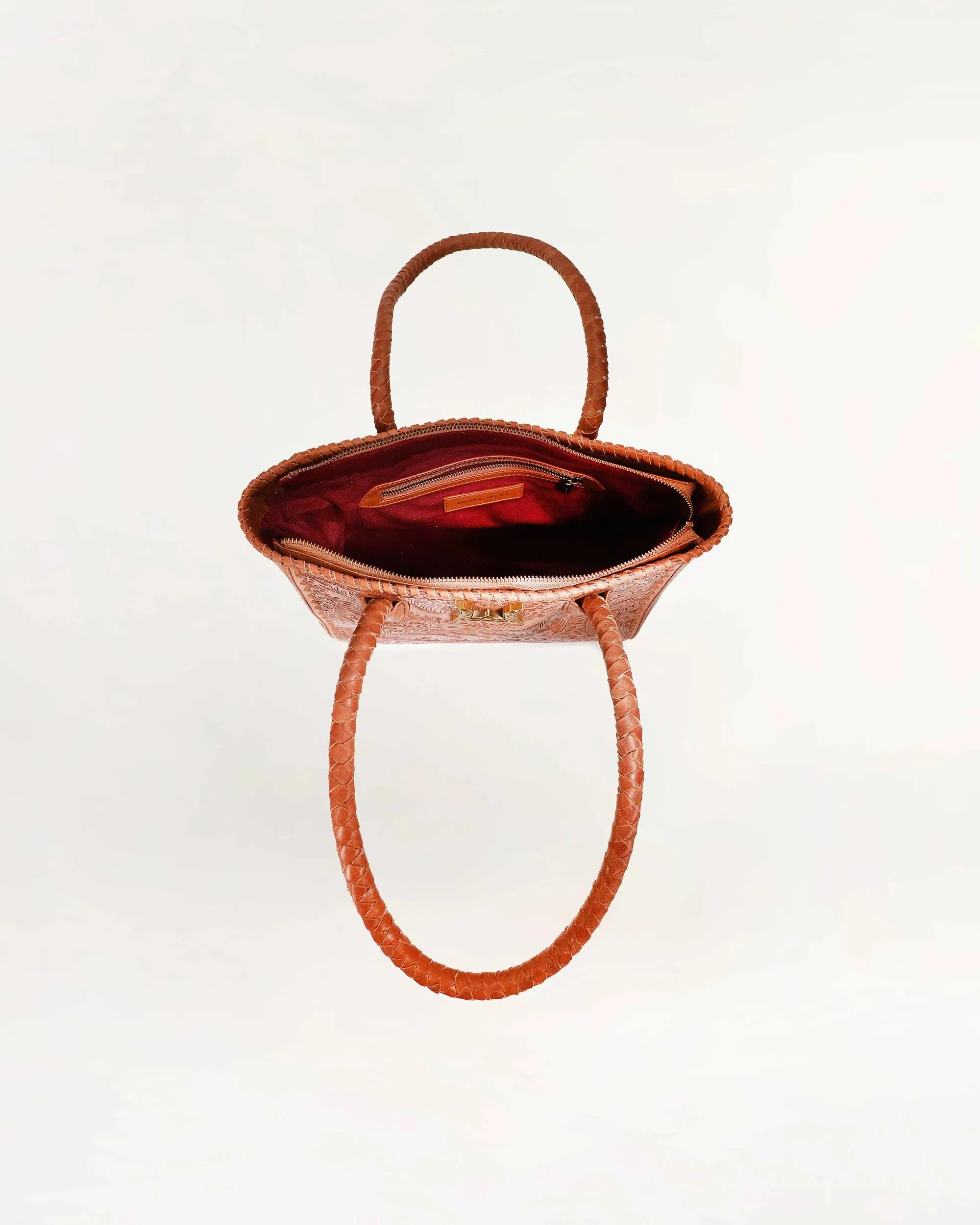 Drover Medium Bag - Handtooled Leather