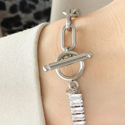 Dual Elegance Titanium and Gold Bracelet