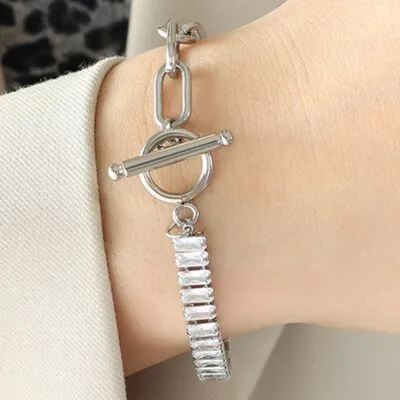 Dual Elegance Titanium and Gold Bracelet