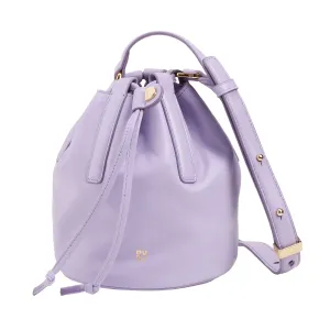 DUDU small women's bucket in real leather with adjustable shoulder strap and coulisse closure - elegant and compact shoulder bag with cord, perfect for daily use