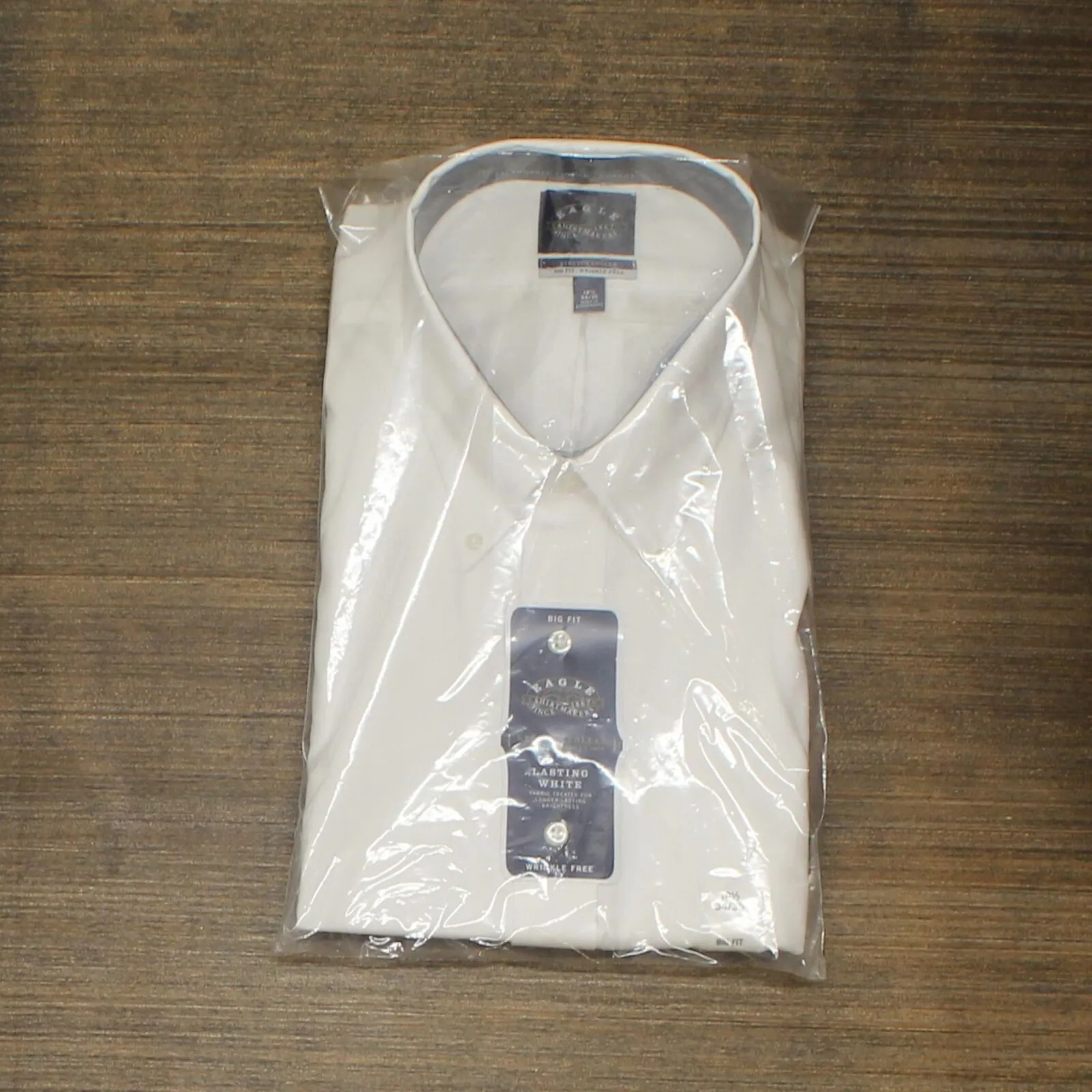 Eagle Men's Big & Tall Classic-Fit Stretch Collar Non-Iron Solid Dress Shirt