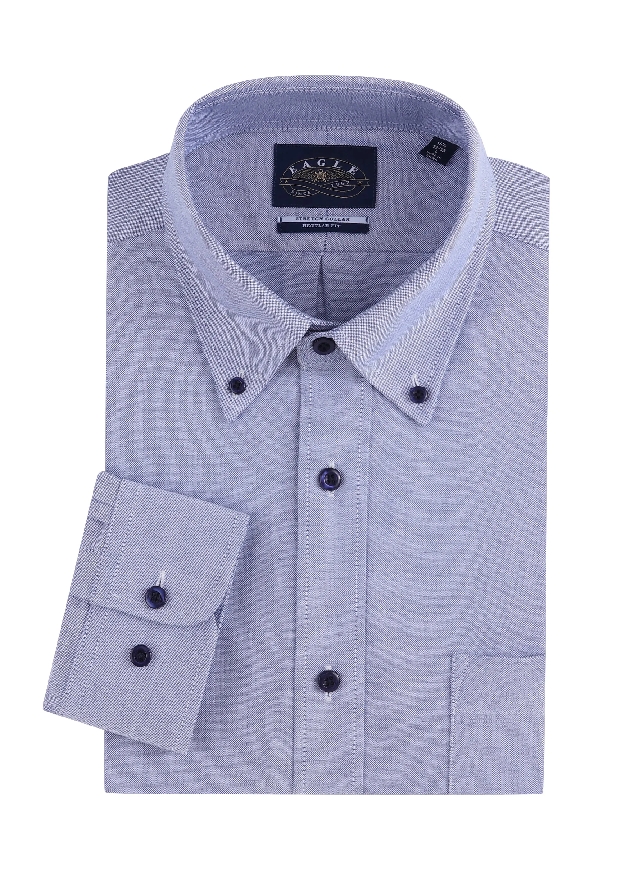 Eagle Stretch Neck Solid Oxford Shirt