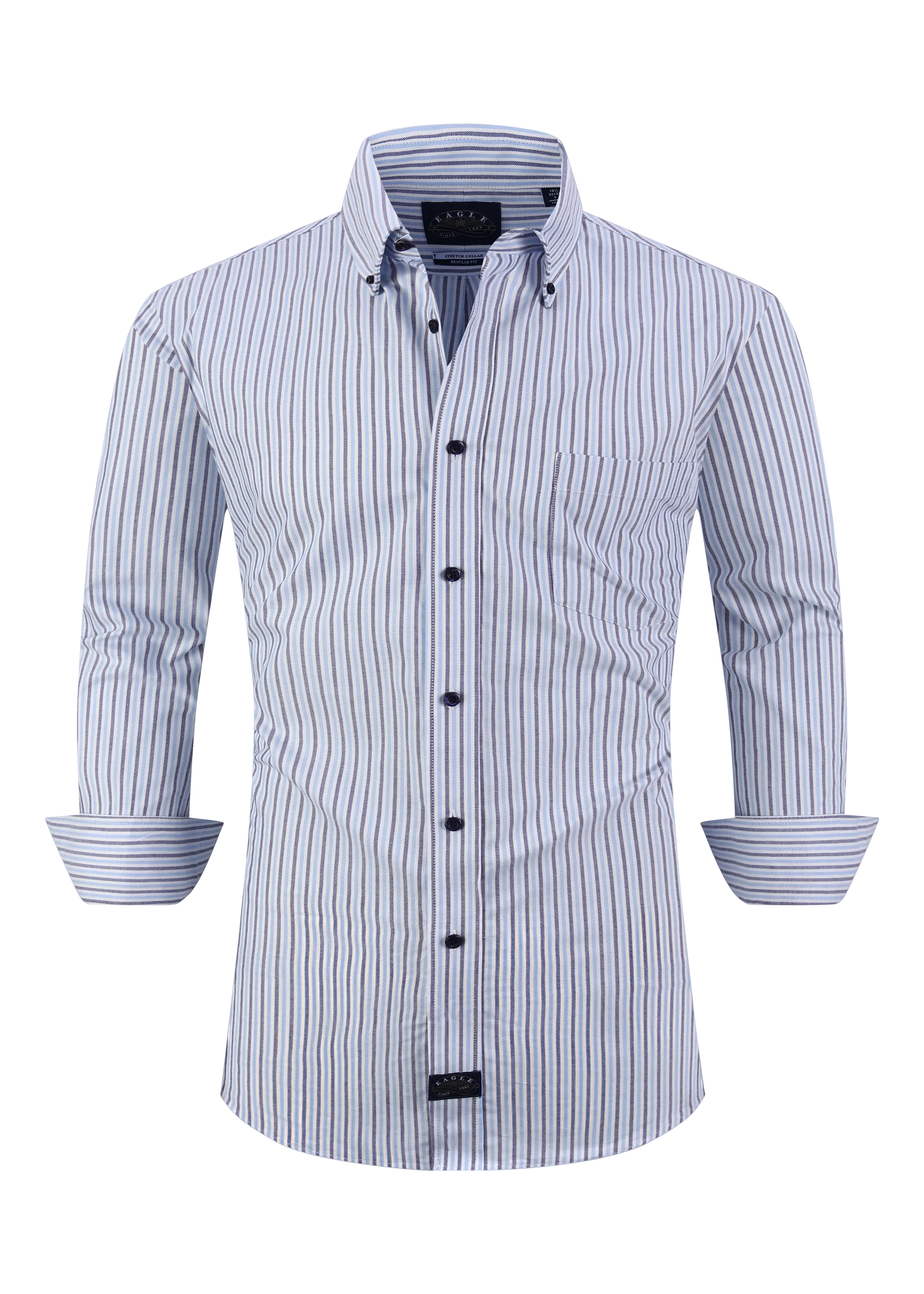 Eagle Stretch Neck Striped Oxford Shirt