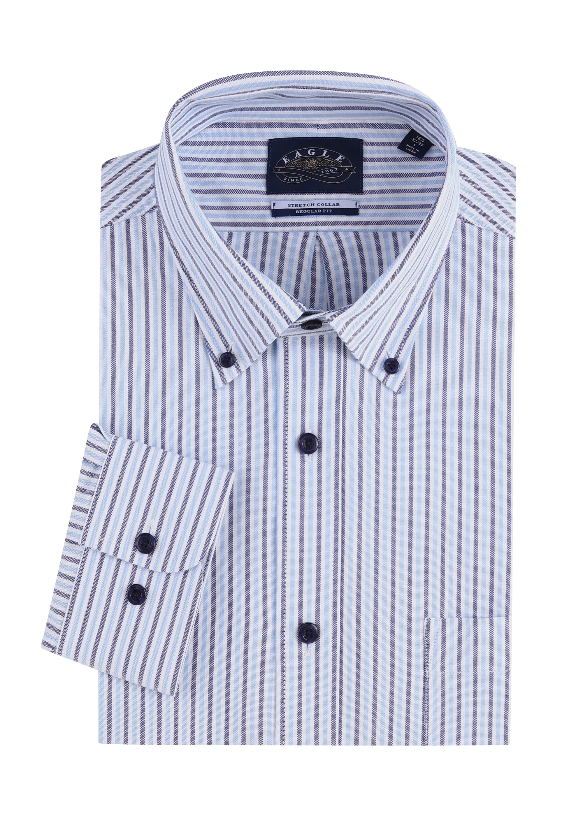 Eagle Stretch Neck Striped Oxford Shirt