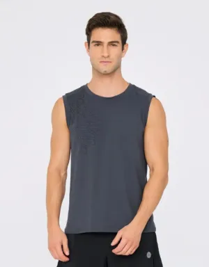 easyoga Bertii Men's Manuscript Tank - B08 Ink Blue
