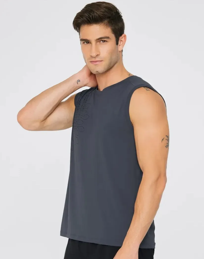 easyoga Bertii Men's Manuscript Tank - B08 Ink Blue