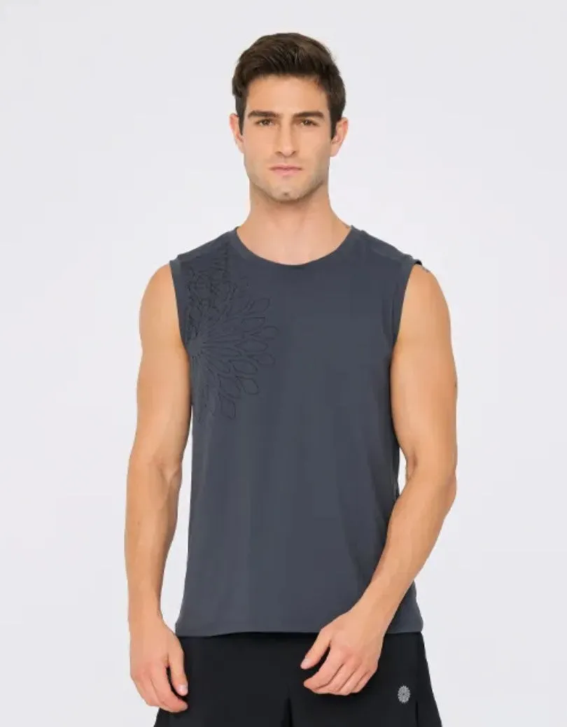 easyoga Bertii Men's Manuscript Tank - B08 Ink Blue