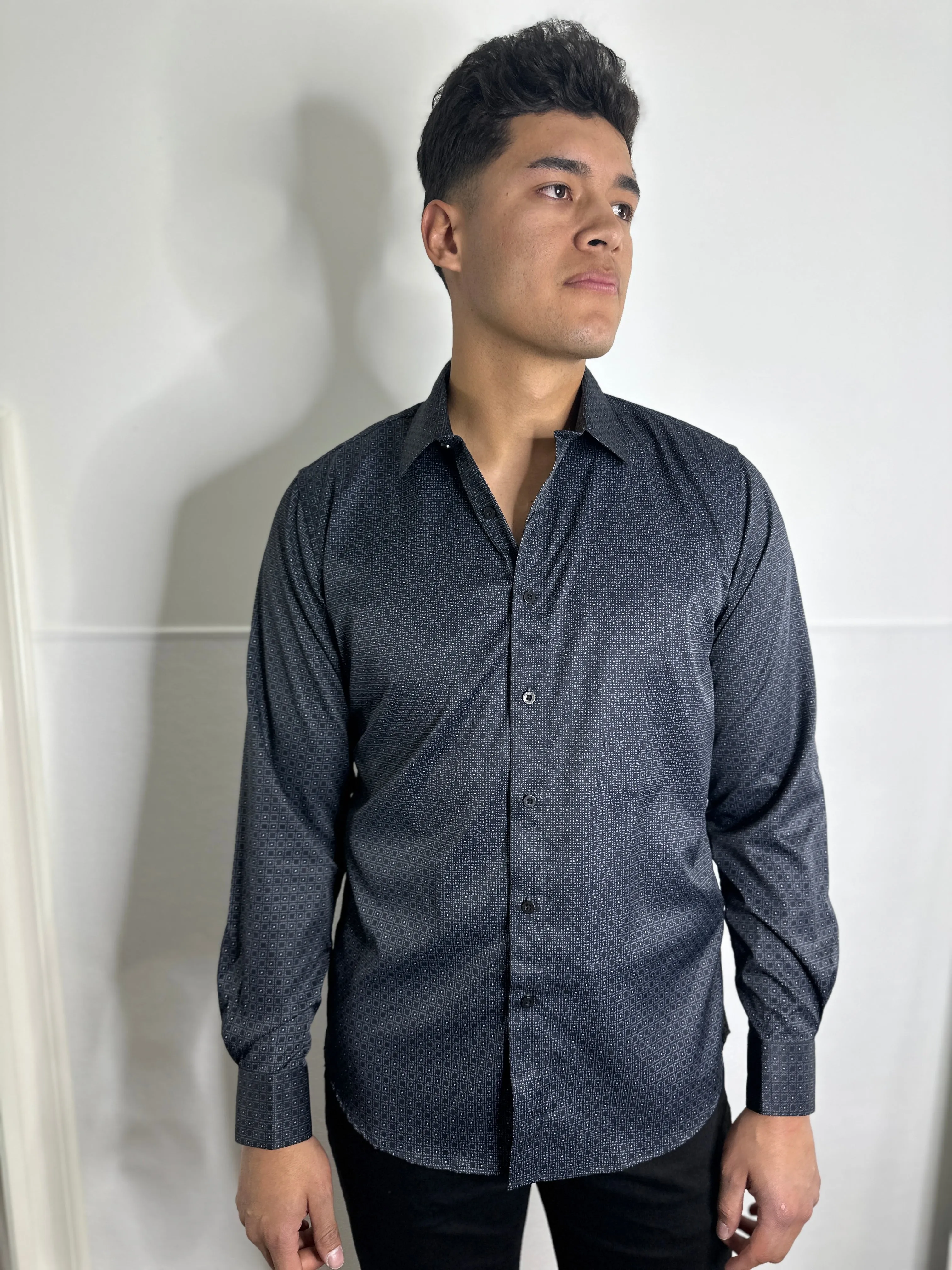 Edwin Moderno Steel Grey Print Shirt