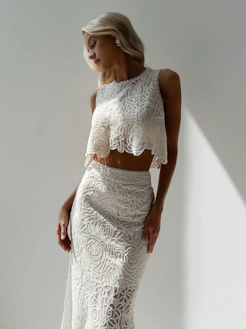 Elegant Lace Two-Piece Set