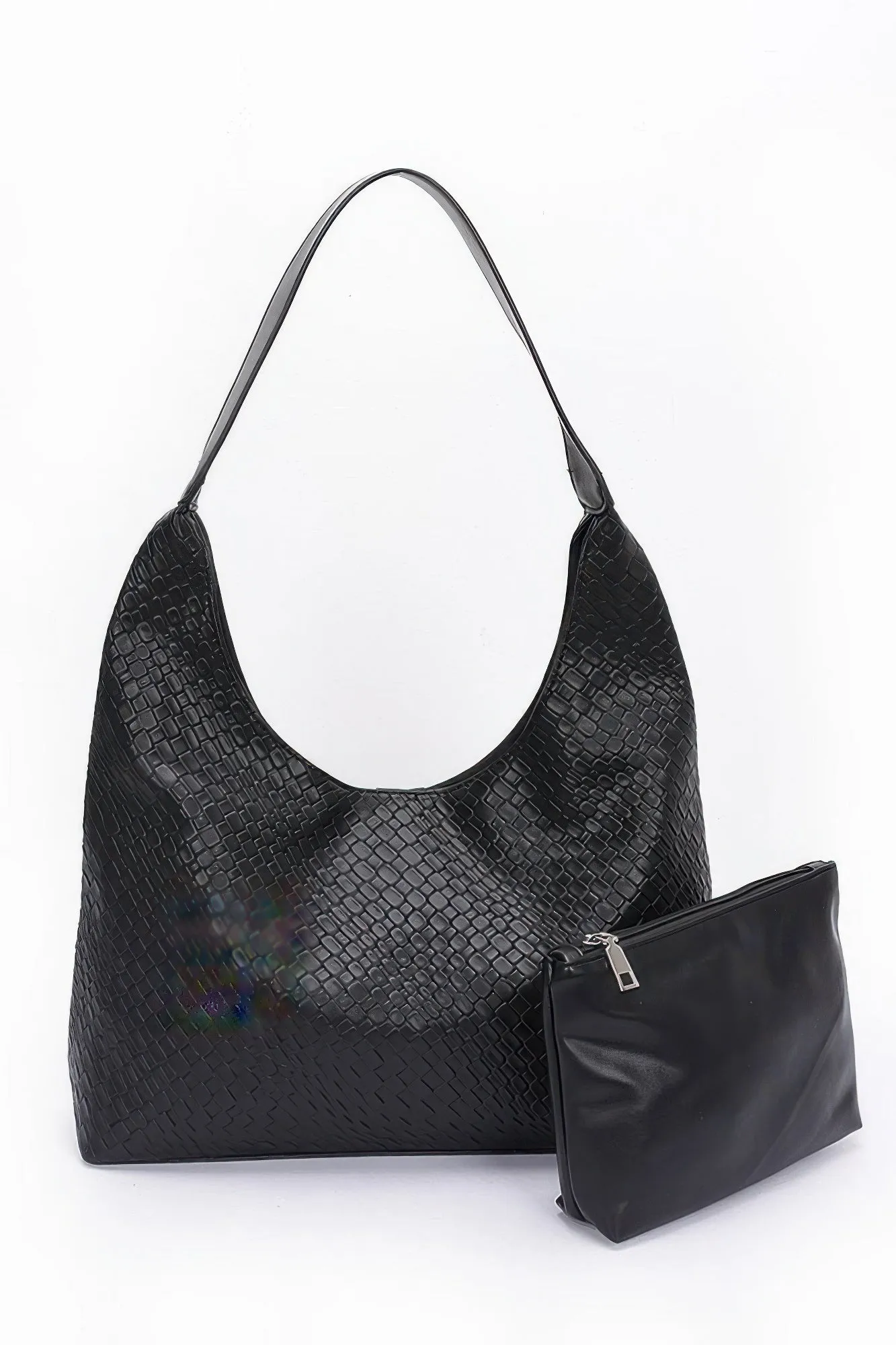 Embossed Faux Leather Shoulder Bag
