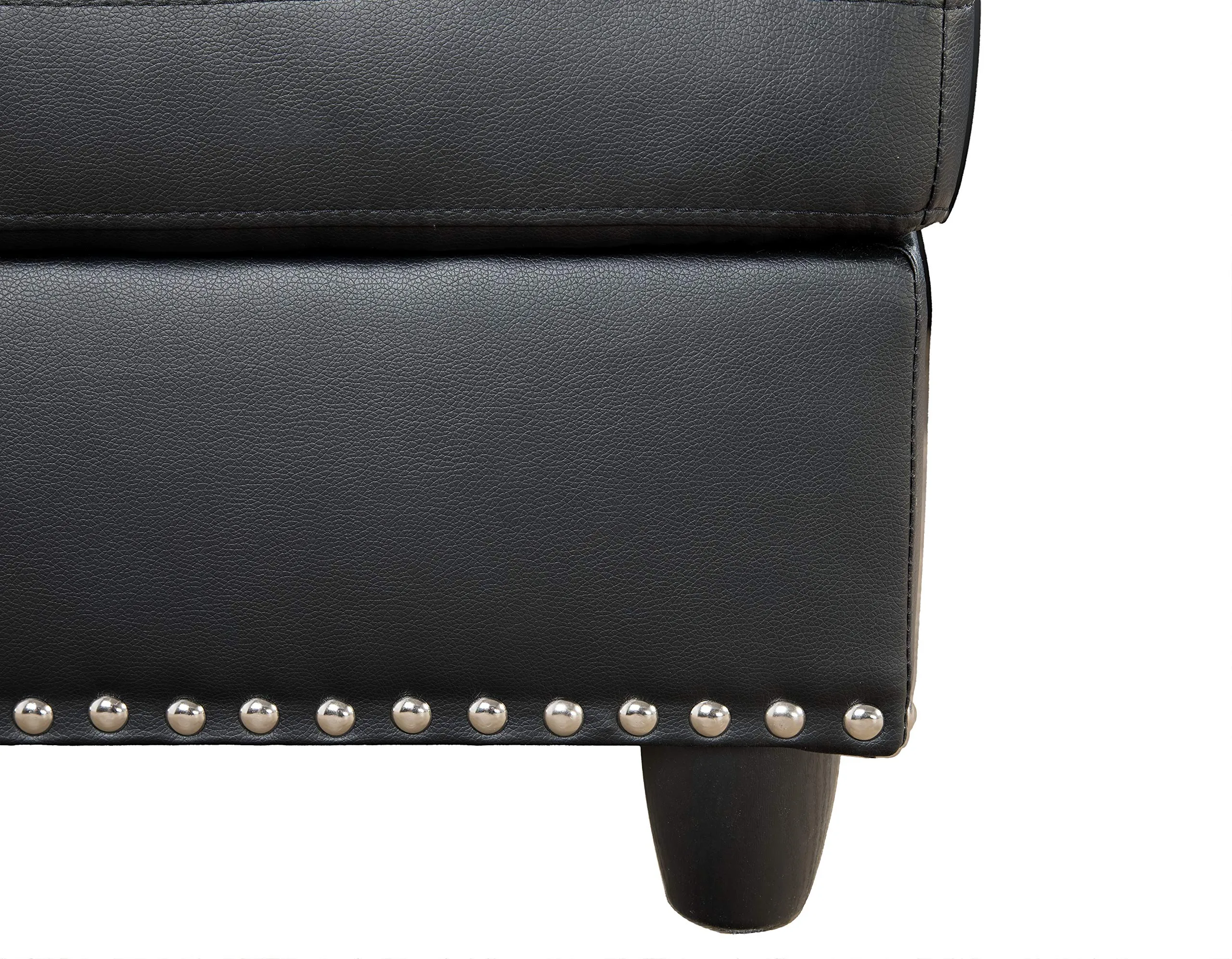 EOVTK 98" Faux Leather Sectional Sofa with Storage Ottoman Cup Holders & L-Shaped Upholstered