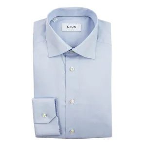 Eton - Slim Fit Self Patterned Shirt in Blue