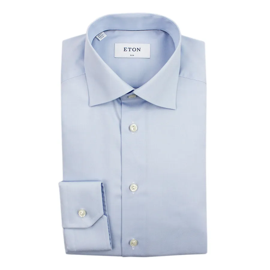 Eton - Slim Fit Self Patterned Shirt in Blue