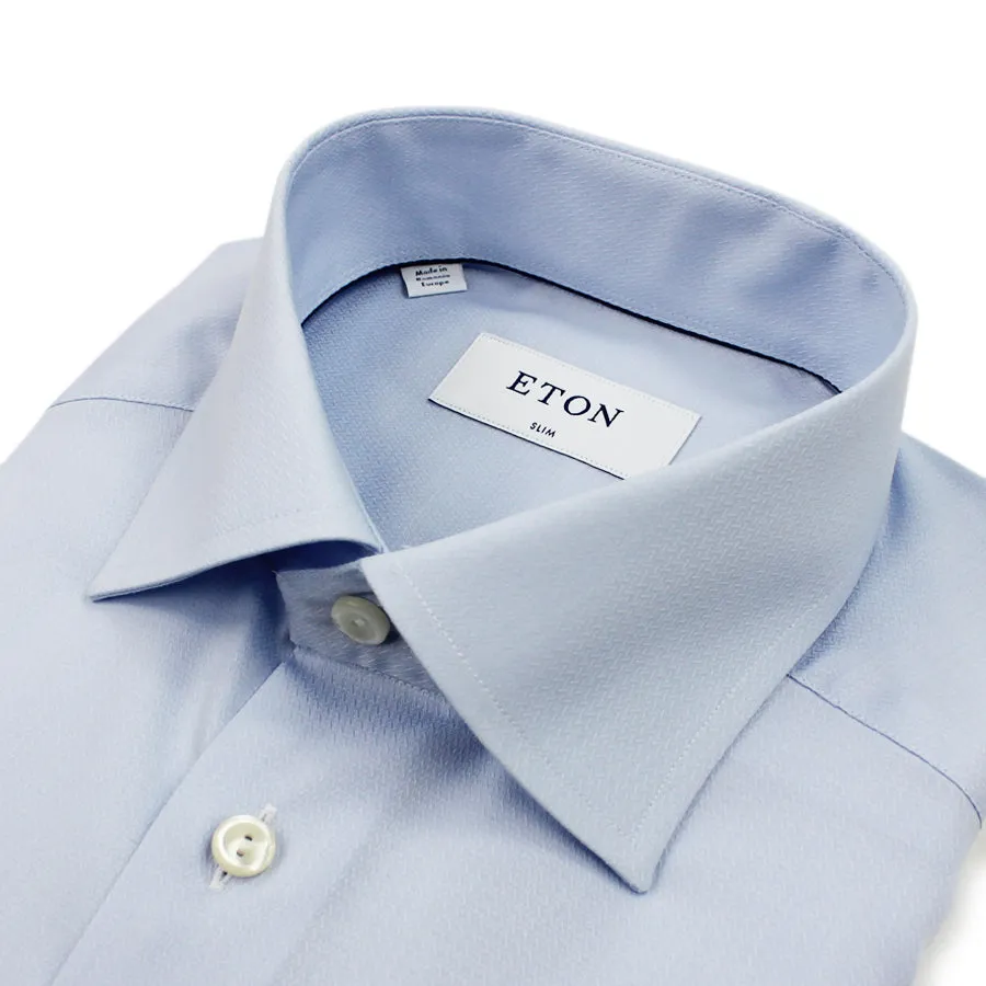 Eton - Slim Fit Self Patterned Shirt in Blue