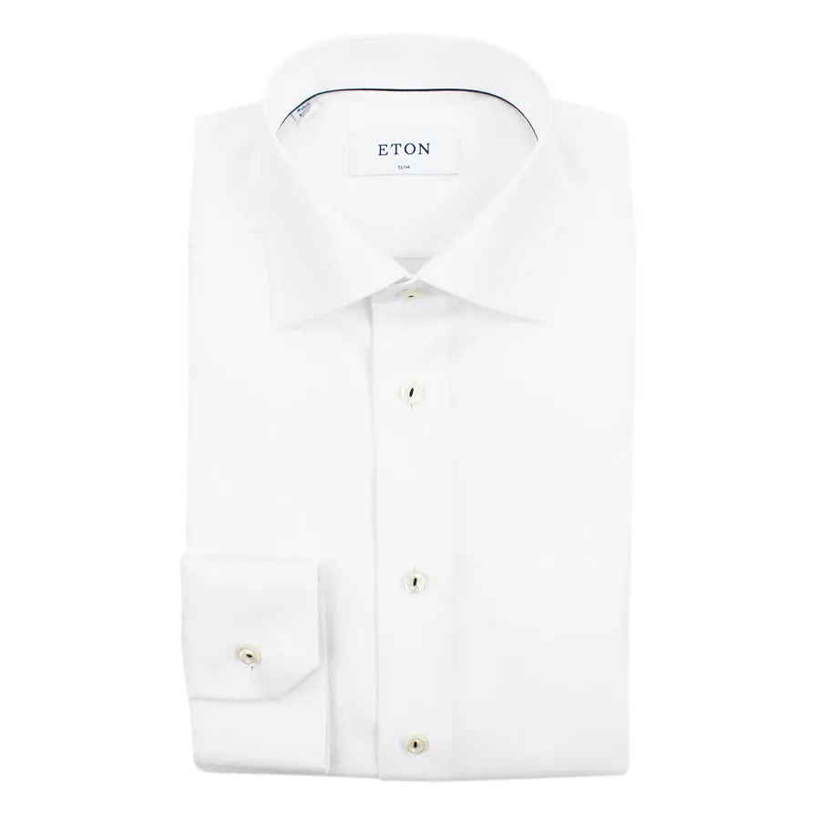 Eton - Slim Fit Self Patterned Shirt in White