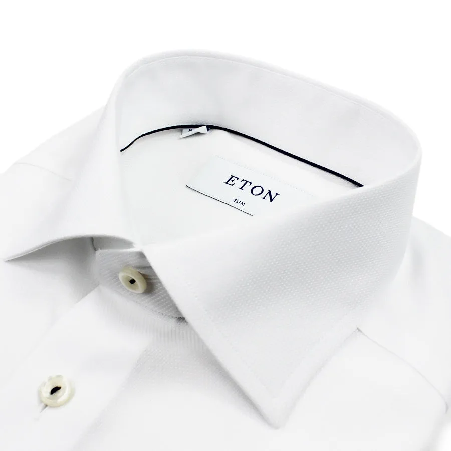 Eton - Slim Fit Self Patterned Shirt in White