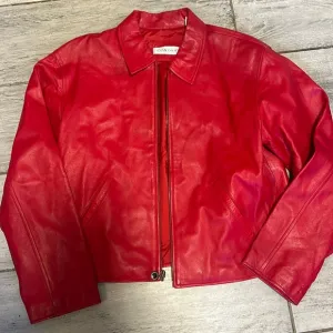 Evan Davies Vintage Red Leather Jacket - Women’s Size 14, XL Classic Style