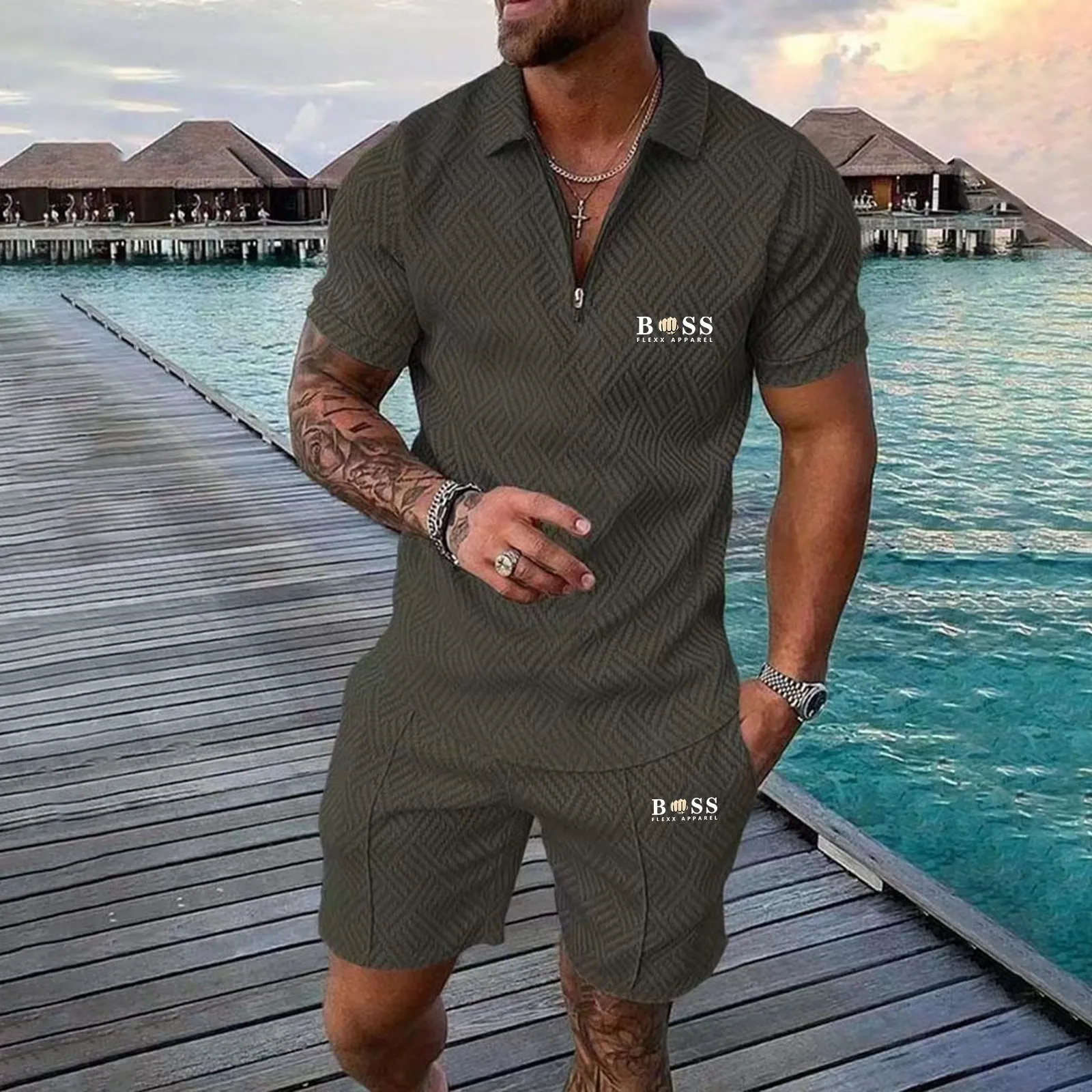 Fashion POLO casual sports suit