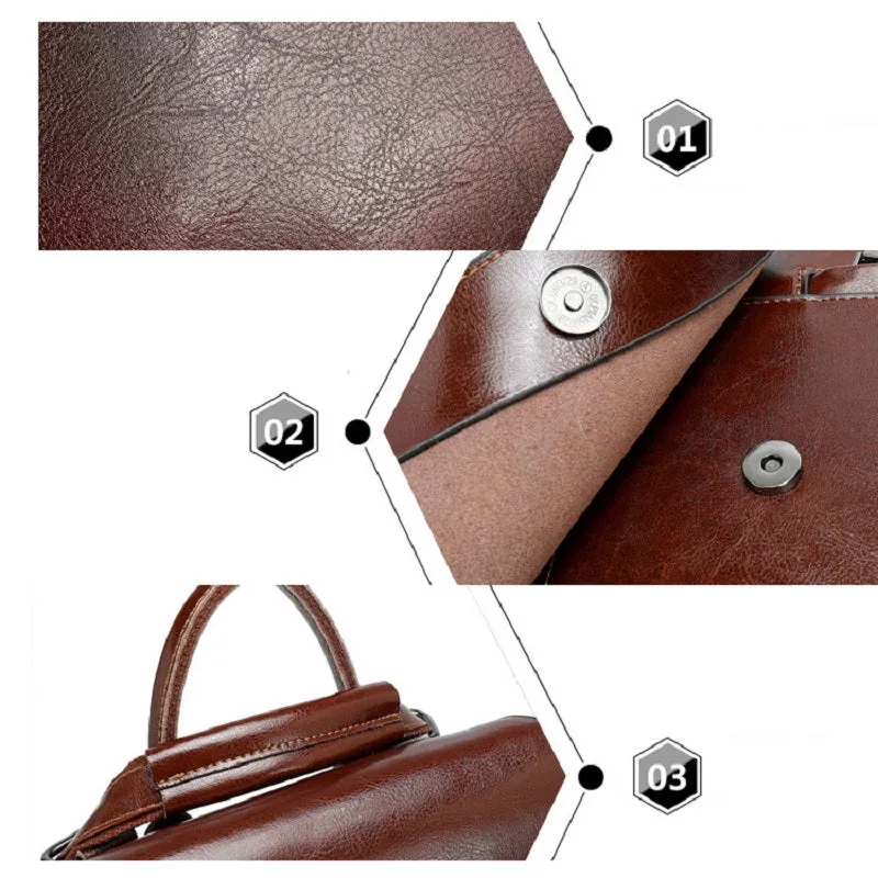 Fashion Retro Oil Wax Leather Backpack
