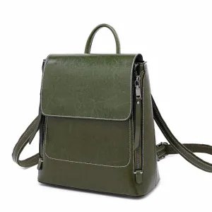 Fashion Retro Oil Wax Leather Backpack