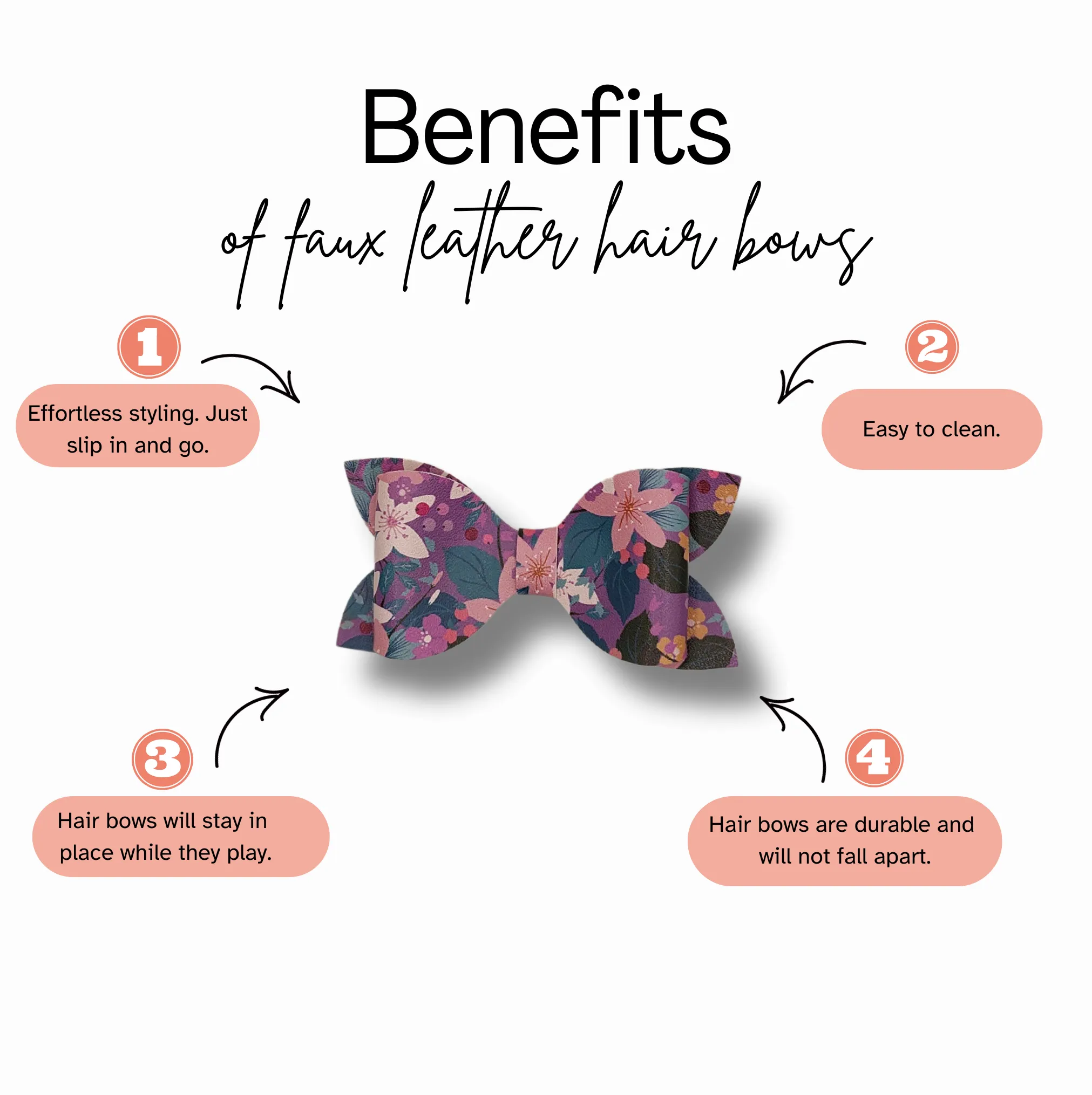 Faux Leather Hair Bows Grab Bag