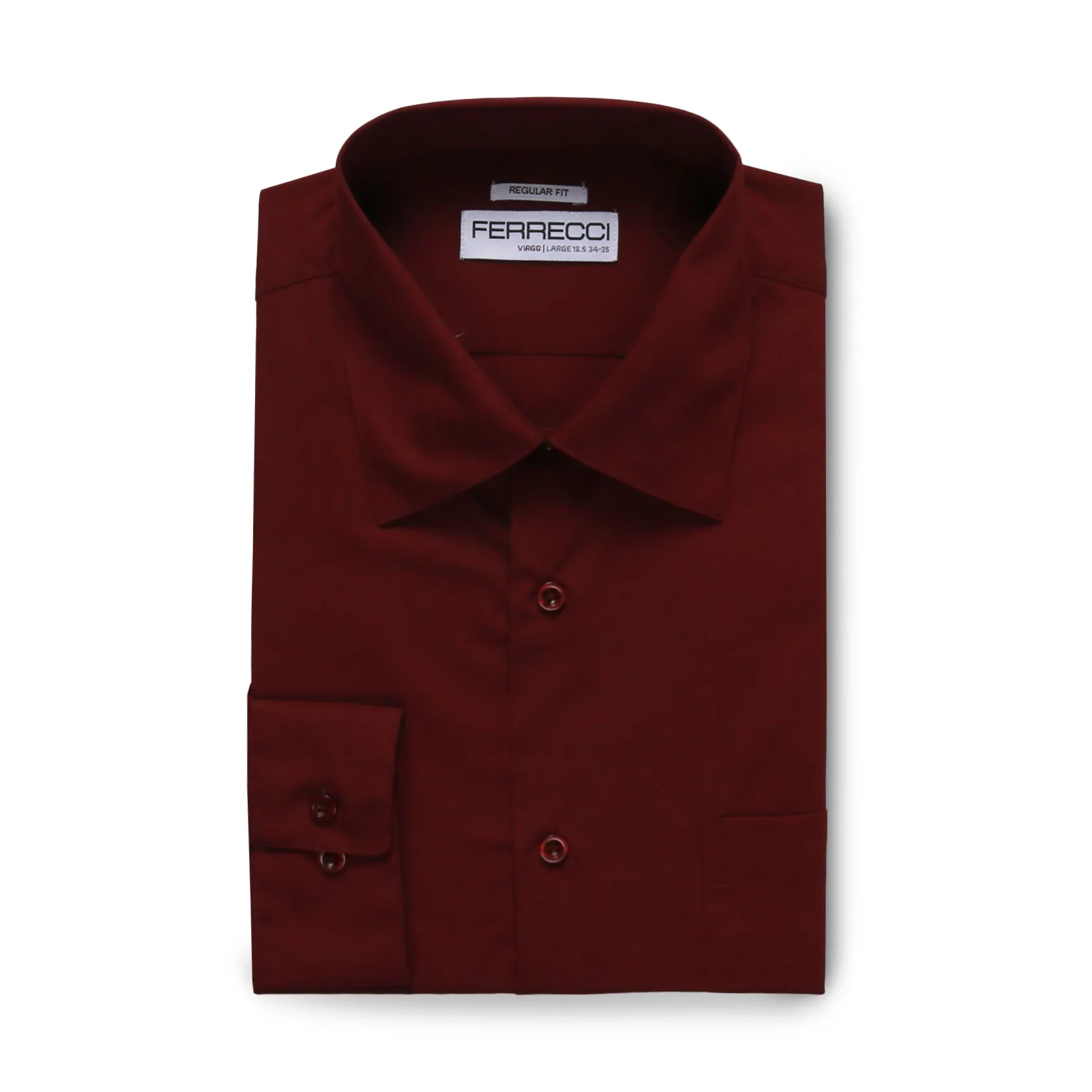 Ferrecci Virgo Burgundy Regular Fit Dress Shirt