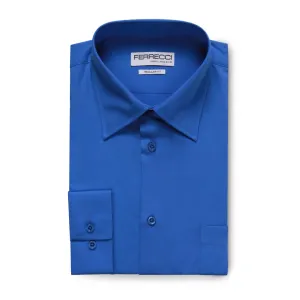 Ferrecci Virgo Royal Blue Regular Fit Dress Shirt