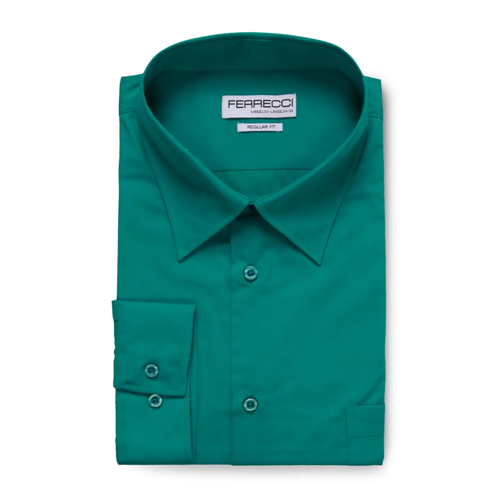 Ferrecci Virgo Teal Regular Fit Dress Shirt