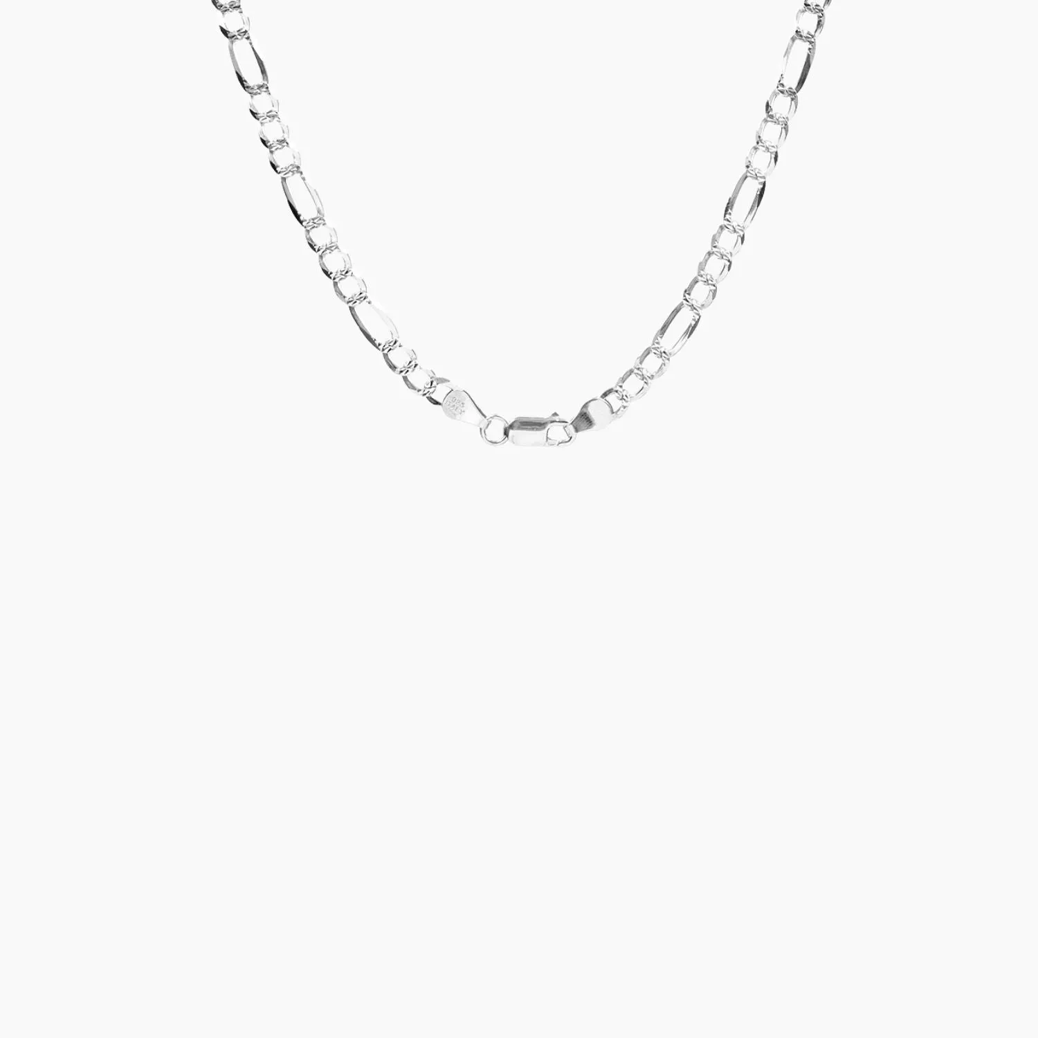 Figaro Sterling Silver Unisex Chain