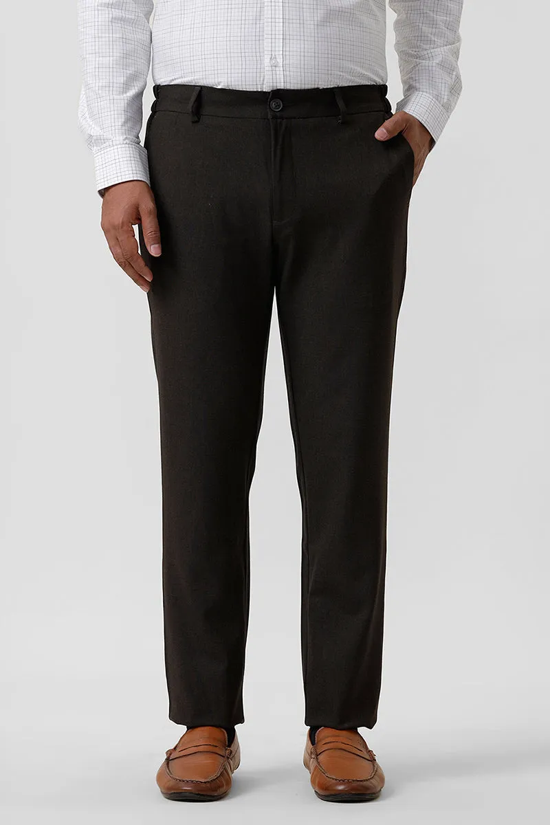 Flexi Fit - Charcoal Black Stretchable Formal Trousers For Men | Ariser