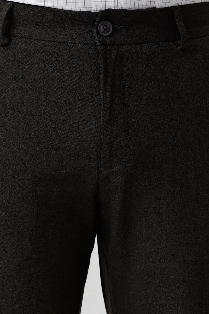 Flexi Fit - Charcoal Black Stretchable Formal Trousers For Men | Ariser