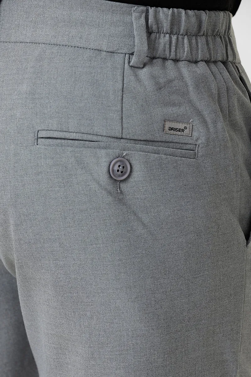Flexi Fit - Iron Gray Stretchable Formal Trousers For Men | Ariser