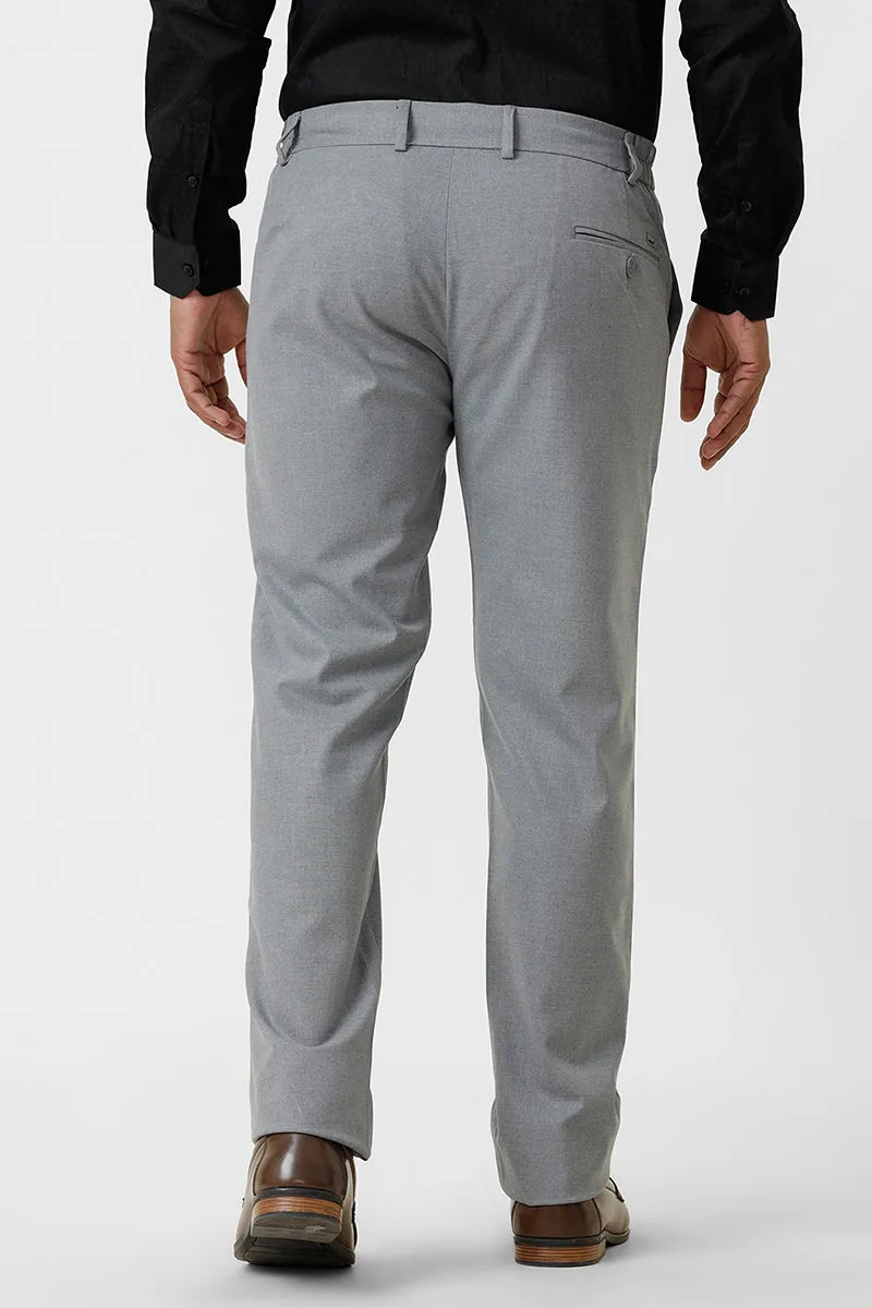 Flexi Fit - Iron Gray Stretchable Formal Trousers For Men | Ariser
