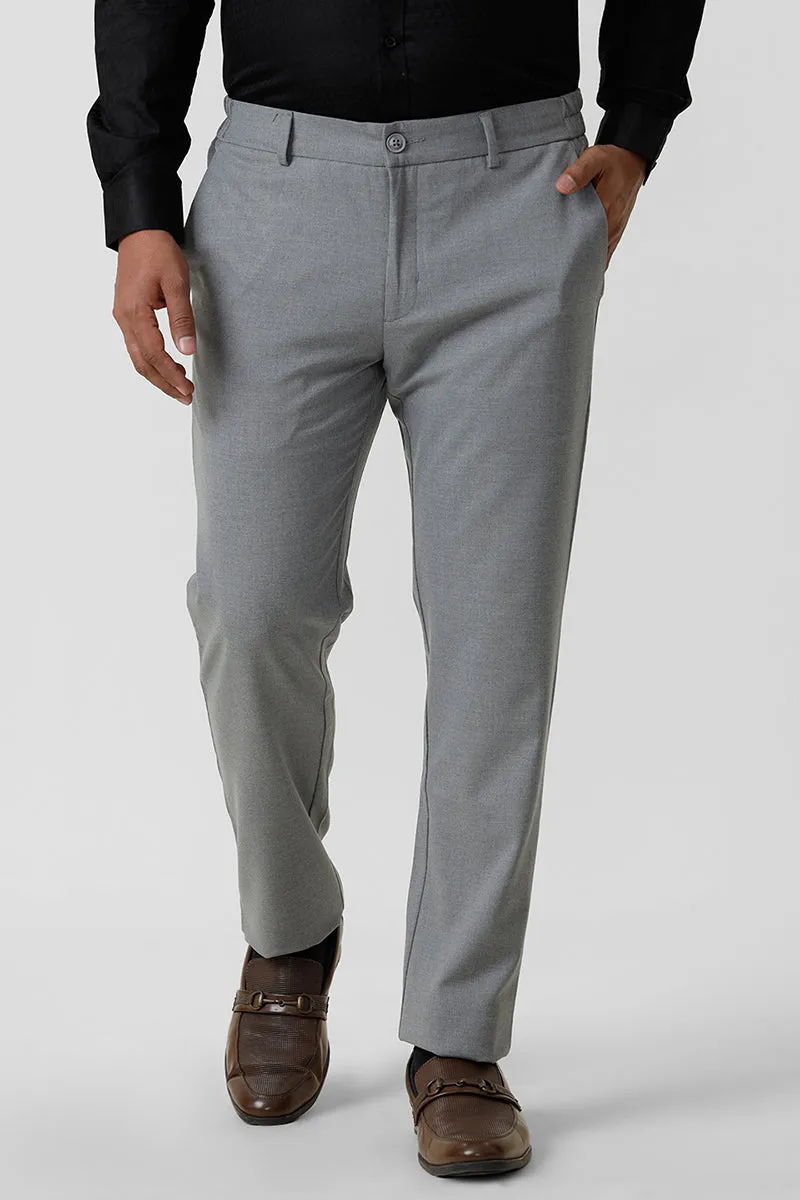 Flexi Fit - Iron Gray Stretchable Formal Trousers For Men | Ariser