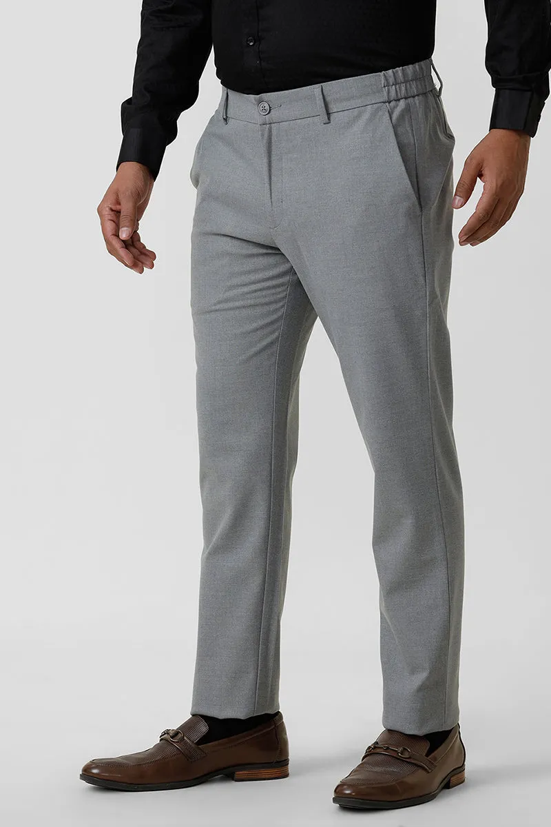 Flexi Fit - Iron Gray Stretchable Formal Trousers For Men | Ariser