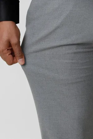 Flexi Fit - Iron Gray Stretchable Formal Trousers For Men | Ariser