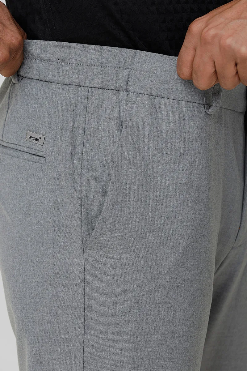 Flexi Fit - Iron Gray Stretchable Formal Trousers For Men | Ariser