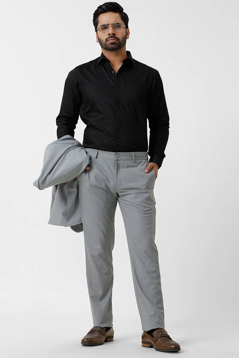 Flexi Fit - Iron Gray Stretchable Formal Trousers For Men | Ariser