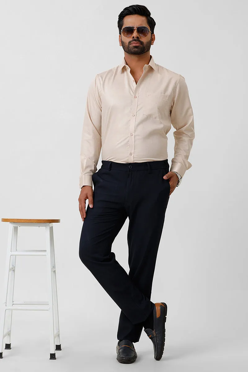 Flexi Fit - Navy Blue Stretchable Formal Trousers For Men | Ariser